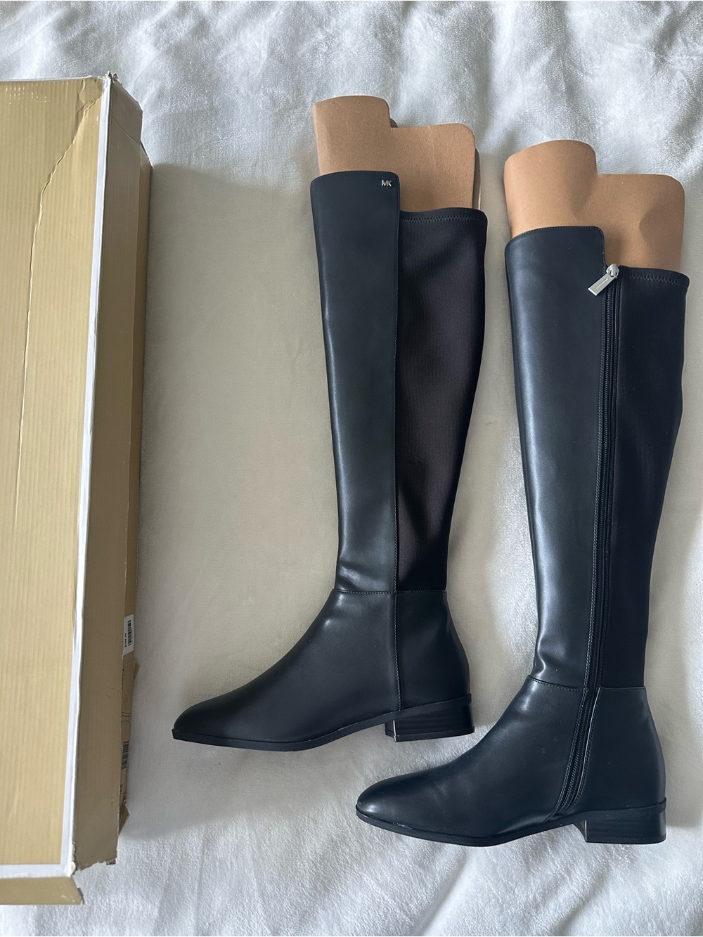 Michael Kors Black Leather Over-The-Knee Riding Boots